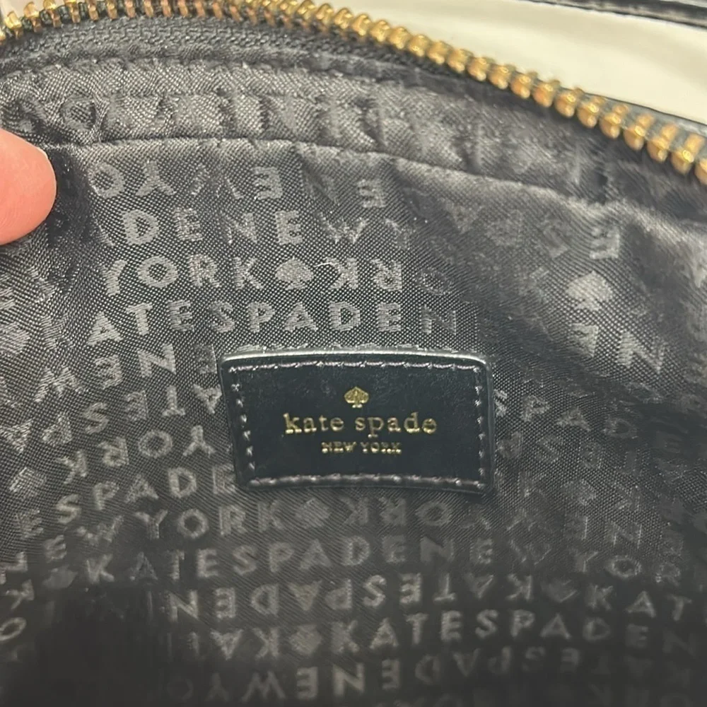 Kate Spade $178 Ivy Street Clover Crossbody Genuine Cowhide Leather Black Gold